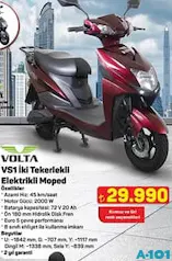 VOLTA VS1 İKİ TEKERLEKLİ ELEKTRİKLİ MOPED MOTOSİKLET fiyat ve kampanya bilgisi